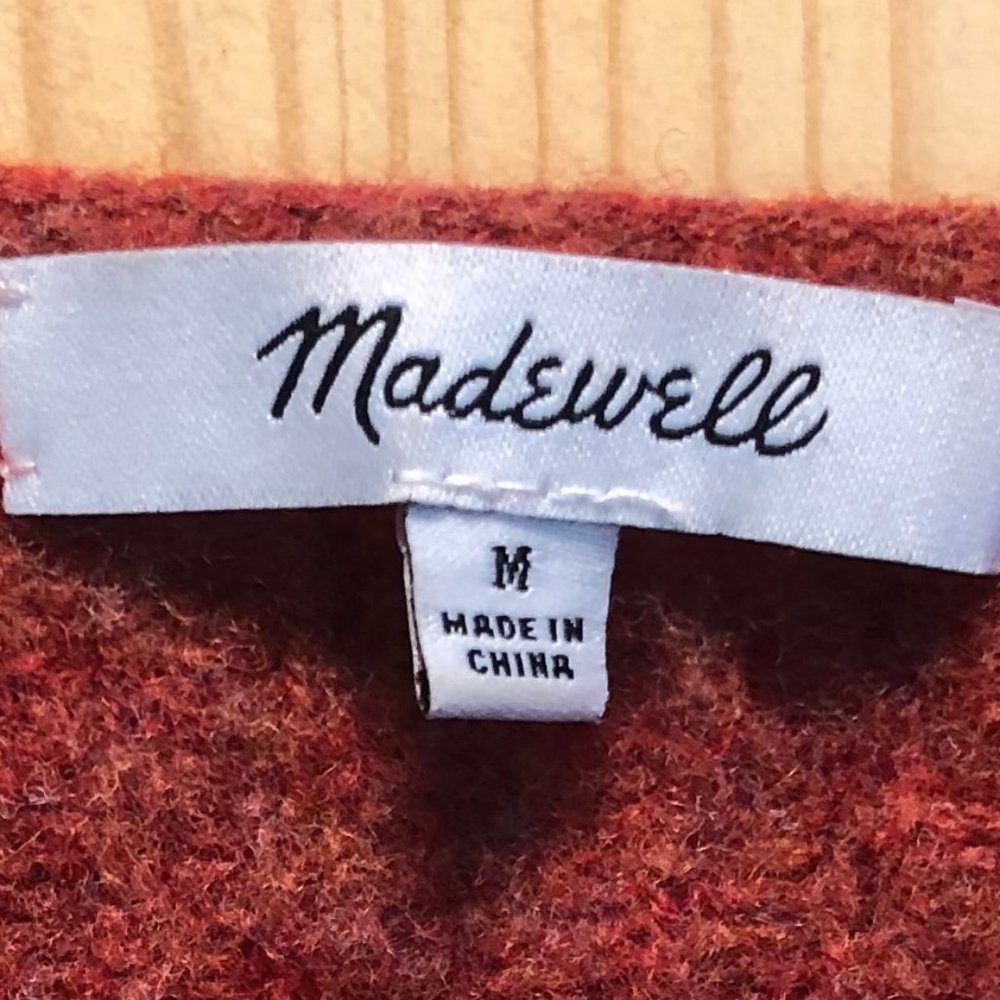 Madewell rust color sweater 100% merino wool med - Picture 2 of 8